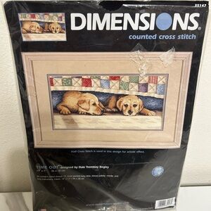 Vintage Dimensions Cross Stitch Kit, Time Out Designed by Dale Tremblay Begley